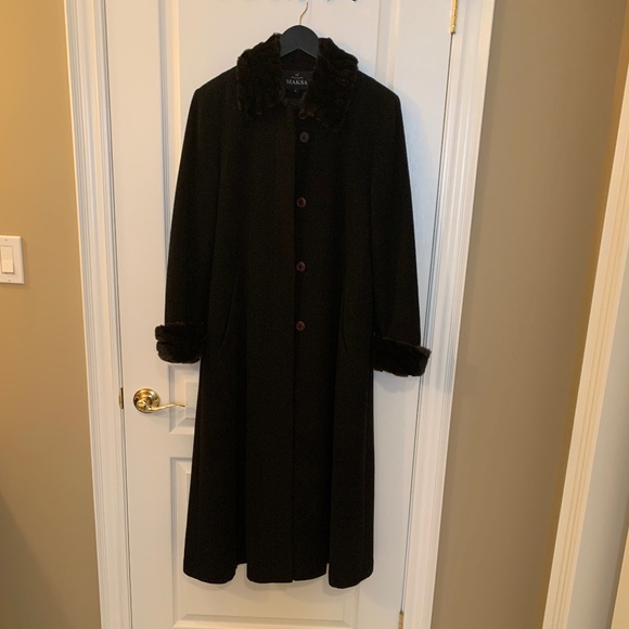 LONG WINTER COAT - WOOL/CASHMERE  - NEW WITHOUT TAGS- SIZE 6 - Picture 6 of 16